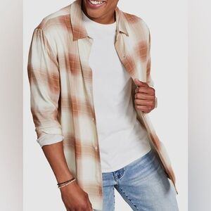 And Now This Mens Plaid Collared Button-Down Shirt